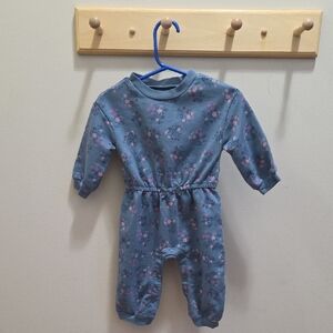 Floral Blue/Grey Baby Jumpsuit